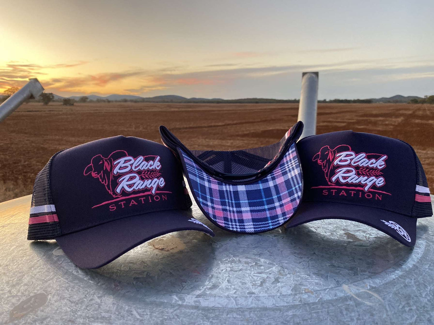 Trucker Cap - Navy / Pink With Gingham